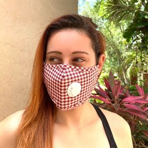 Stylish Red Plaid Handmade mask